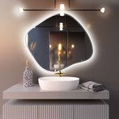 Baltica Design Bright Stain III 5904107920306 lustro 50x43 cm z oświetleniem srebrny