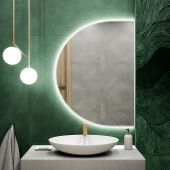 Baltica Design Tiny Border Semi Round 5904107926865 lustro 90x45 cm z oświetleniem biały