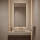Baltica Design Aluma 5904107934181 lustro 50x70 cm prostokątne z oświetleniem czarne