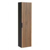 Comad Xilo szafka 35x25x140 cm boczna wisząca czarna-szara-dąb XILO BLACK WOTAN 80-01-D-1D