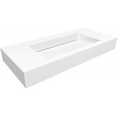 Cristalstone Linea Ideal U1100MCOLCBO umywalka 110x45 cm prostokątna ścienna-z blatem biała