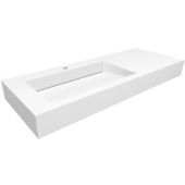 Cristalstone Linea Ideal U1200MBLOLC umywalka 120x45 cm prostokątna ścienna-z blatem biała