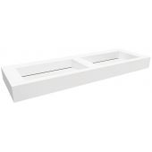 Cristalstone Linea Ideal U14002xMOLCBO umywalka 140x45 cm prostokątna ścienna-podwójna biała