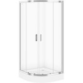 Cersanit Arteco S157002 kabina prysznicowa 90x90 cm półokrągła chrom połysk/szkło przezroczyste