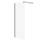 Cersanit Mille S161007 ścianka prysznicowa walk-in 80 cm czarny mat/szkło przezroczyste