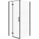 Cersanit City S584102 kabina prysznicowa 90x90 cm kwadratowa czarny mat/szkło przezroczyste