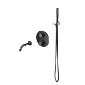Cersanit Zen S952055 zestaw prysznicowy podtynkowy termostatyczny czarny-grafitowy