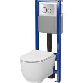 Cersanit Luna S4028001 zestaw stelaż z miską, deską i przyciskiem