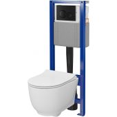 Cersanit Luna S4028002 zestaw stelaż z miską, deską i przyciskiem