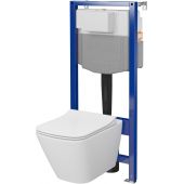 Zestaw Cersanit City Square miska WC CleanOn z deską wolnoopadającą i stelaż podtynkowy Aqua 2.0 S701-796