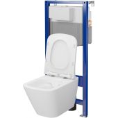 Zestaw Cersanit City Square miska WC CleanOn z deską wolnoopadającą i stelaż podtynkowy Aqua 2.0 S701-797