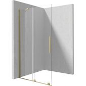 Deante Prizma KTJR39R ścianka prysznicowa walk-in 90 cm złoty szczotkowany/szkło przezroczyste