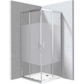 Deante Funkia Evo KYCP0E99P kabina z brodzikiem 90x90 cm kwadratowa chrom połysk/szkło ze wzorem