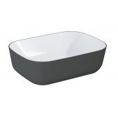 Elita Reni RE040460896130 umywalka 45.5x32.5 cm prostokątna nablatowa biała-antracyt