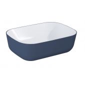 Elita Reni RE040460896170 umywalka 45.5x32.5 cm prostokątna nablatowa biała-niebieska