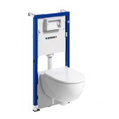 Geberit Duofix Basic stelaż podtynkowy z uszczelką i miską WC Selnova Premium Rimfree z deską wolnoopadającą 118.347.00.2