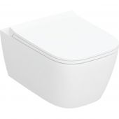 Geberit Smyle Square 503171001 miska wc z deską wolnoopadającą wisząca bez kołnierza ze spłukiwaniem wirowym biały połysk