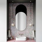 Guarda Calabria TOSCALBLACK40x90 lustro 40x90 cm owalne czarny-srebrny