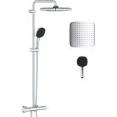 Grohe Vitalio Comfort 26696001 zestaw prysznicowy ścienny termostatyczny z deszczownicą starlight chrome