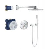 Grohe Grohtherm SmartControl 34705000 zestaw prysznicowy podtynkowy termostatyczny z deszczownicą starlight chrome