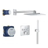 Grohe Grohtherm SmartControl 34706000 zestaw prysznicowy podtynkowy termostatyczny z deszczownicą starlight chrome