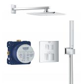 Grohe Grohtherm Cube 34741000 zestaw prysznicowy podtynkowy termostatyczny z deszczownicą starlight chrome