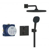 Grohe Vitalio Comfort 348822430 zestaw prysznicowy podtynkowy termostatyczny z deszczownicą czarny