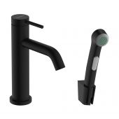 Hansgrohe Tecturis S 73211670 bateria umywalkowa ze słuchawką typu bidetta stojąca czarna