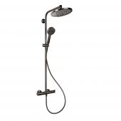 Hansgrohe Crometta 27268340 zestaw prysznicowy ścienny termostatyczny z deszczownicą czarny