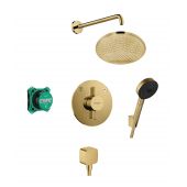 Hansgrohe Crometta 88003993 zestaw prysznicowy podtynkowy z deszczownicą złoty
