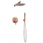 Invena Glamour BS02014 zestaw prysznicowy podtynkowy z deszczownicą miedź