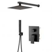 Invena Paros BS09004 zestaw prysznicowy podtynkowy z deszczownicą czarny