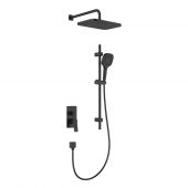 KFA Armatura Malaga Black 452930181 zestaw prysznicowy podtynkowy z deszczownicą czarny