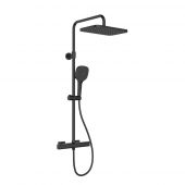 KFA Armatura Malaga 575691081 zestaw prysznicowy ścienny termostatyczny z deszczownicą czarny