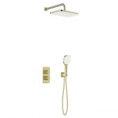 KFA Armatura Malaga 575950131 zestaw prysznicowy podtynkowy termostatyczny z deszczownicą złoty