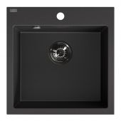 Laveo Alena SBA710T zlewozmywak granitowy 49x49 cm czarny