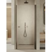 New Trendy New Soleo Gunmetal Brushed D0530A drzwi prysznicowe 90 cm uchylne grafitowy szczotkowany/szkło przezroczyste