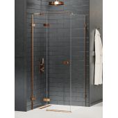 New Trendy Avexa Copper Brushed EXK3558 kabina prysznicowa 100x80 cm prostokątna miedź szczotkowany/szkło przezroczyste