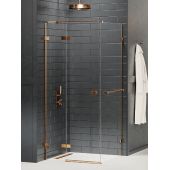 New Trendy Avexa Copper Brushed EXK3620 kabina prysznicowa 100x100 cm kwadratowa miedź szczotkowany/szkło przezroczyste