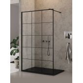 New Trendy New Modus Black EXK5549 ścianka prysznicowa walk-in 110 cm czarny mat/szkło ze wzorem