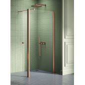 New Trendy New Soleo Copper Brushed K2120 ścianka prysznicowa walk-in 100 cm miedź szczotkowany/szkło przezroczyste