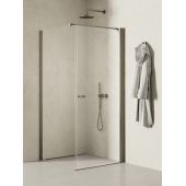 New Trendy New Soleo Gunmetal Brushed K2139WP kabina prysznicowa 90x90 cm kwadratowa grafitowy szczotkowany/szkło przezroczyste
