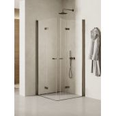 New Trendy New Soleo Gunmetal Brushed K2251 kabina prysznicowa 90x90 cm kwadratowa grafitowy szczotkowany/szkło przezroczyste