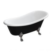 Omnires M+ ATENA168BCP wanna wolnostojąca 168x76 cm owalna biała-czarna