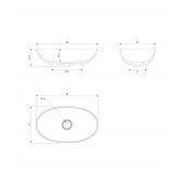 Omnires Shell M+ SHELLUNDB umywalka 60x35 cm owalna nablatowa brąz/beż