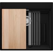 Primagran Oslo Step MAX 60 Multilevel zlewozmywak granitowy 58x53 cm czarny O_OOIKC-001