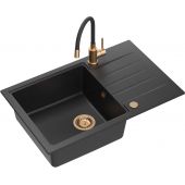Quadron Peter HCQP7850CZK3323503PVDC1 zlewozmywak z baterią czarny/czarny