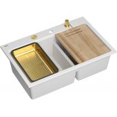 Quadron Marc 120 HQC7650U1PVDG1 zlewozmywak graniteq 76x50 cm biały