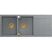 Quadron Evan HQE11650U5PVDG1P2O zlewozmywak graniteq 116x50 cm szary/grafitowy/onyx
