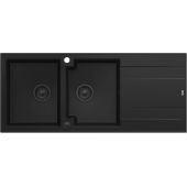 Quadron Evan 121zlewozmywak 116x50 cm GraniteQ pure carbon/elementy pure carbon HQE11650U7_BLM_P2O